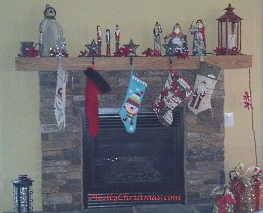 Christmas Decorating Fireplace and Mantel