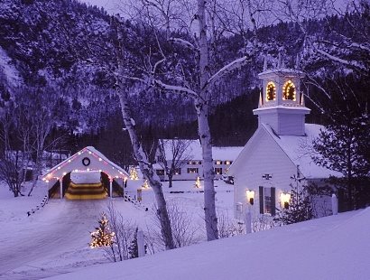 Christmas Church in the snow
